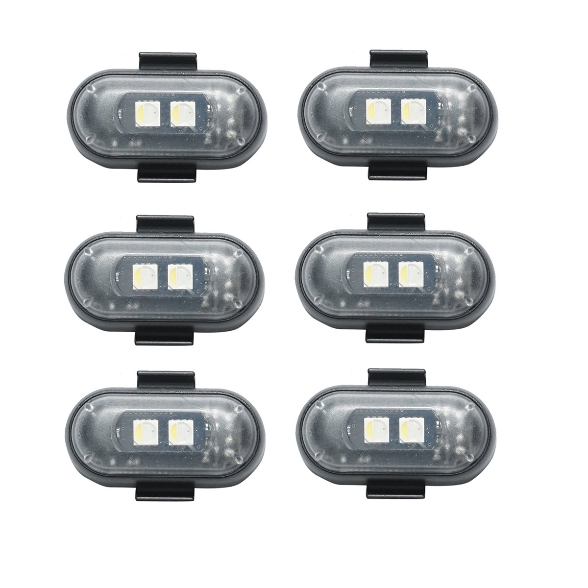 Set 6 lampi LED RGB stroboscopice cu telecomanda, 10 moduri, 8 culori, baterie litiu 110mAh reincarcabila USB-C IP65